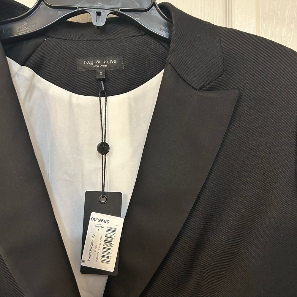 rag & bone Valerie Italian Wool Blazer in Black Size 2 - Picture 6 of 9